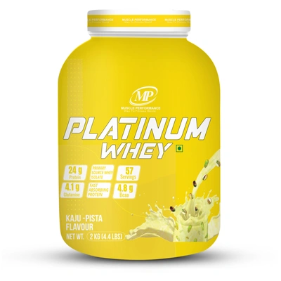 Muscle Performance Platinum Whey Protein 2kg 4.4 lbs, 57 servings, kaju pista