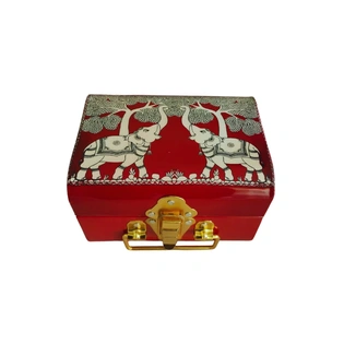 TRUNK BOX WITH ELEPHANT PRINT