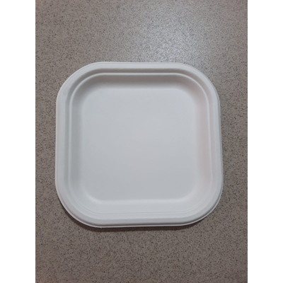 7" Square sugarcane bagasse Plate