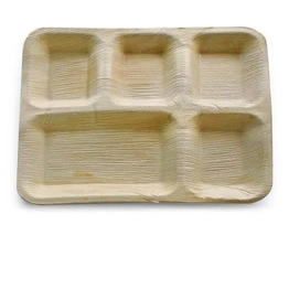 10*12 inch 5 compartment Areca leaf plate