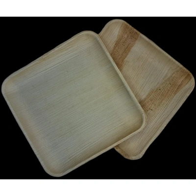 10 Inch Square shallow Areca leaf plates