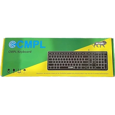 CMPL Keyboard and Mouse Combo with Wired Easy to Read Keys Compact and Sleek Design, Long Cable (Make in India)