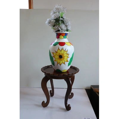 Hand-Painted Clay Vase – Colorful & Unique