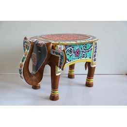 Hand-Painted Wooden Elephant – Artistic & Unique