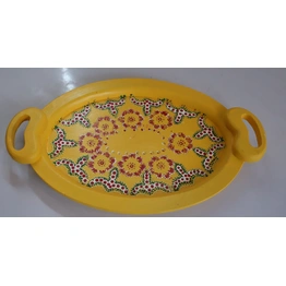 Hand-Painted Wooden Tray – Artisan Crafted Elegance