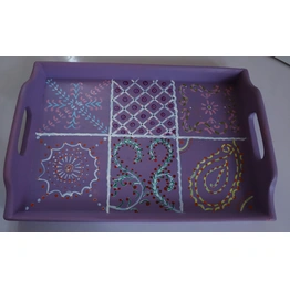 Hand-Painted Wooden Tray – Unique Artisan Design