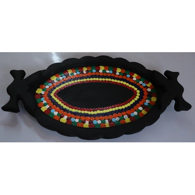 Artisan Touch: Hand-Painted Wooden Tray