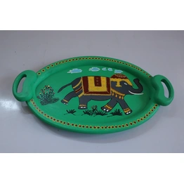 Majestic Elegance: Handpainted Elephant Tray