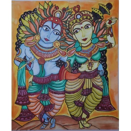 Painting : Divine Embrace: Radha Krishna