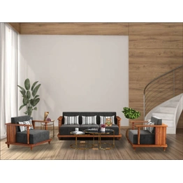 Timeless Elegance: 3+1+1 Wooden Sofa Set