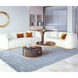 Chic Comfort: Elegant 3+2 White Sofa Set