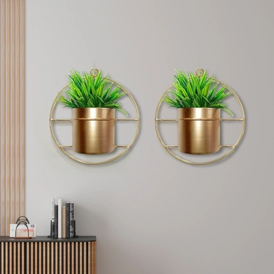 Metal Circular Hanging Planter