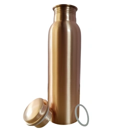 Plain Finish Copper Water Bottle | 32.5 OZ/950 ML | Handcrafted in India with Ayurveda & Yoga Health Benefits | Detoxifies Body, Improves Digestion, Immunity & Skin Tone