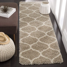 Shaggy Runner Rug ( Beige Ivory, 2X6 Feet )