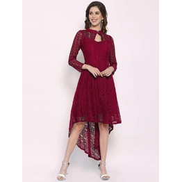 zelzis Women Coding Net With Inner High Low Dresses