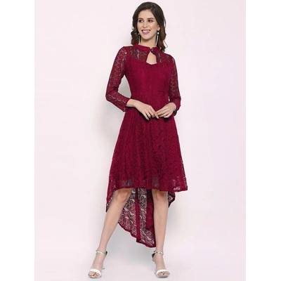 zelzis Women Coding Net With Inner High Low Dresses