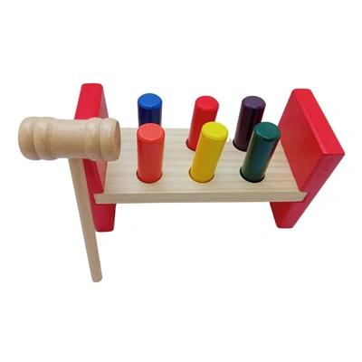 Hammer and Peg Wooden Toy with Wooden Bench