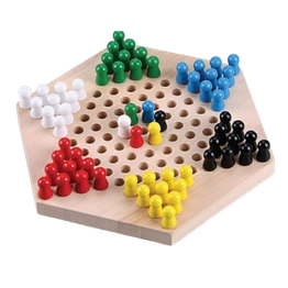 Traditional Hexagon Wooden Chinese Checkers Family Game Set