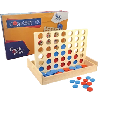 4 in A Row Wooden Family Game Indoor/Outdoor