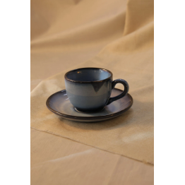 Elegant Blue Ceramic Tea Cup and Saucer Set