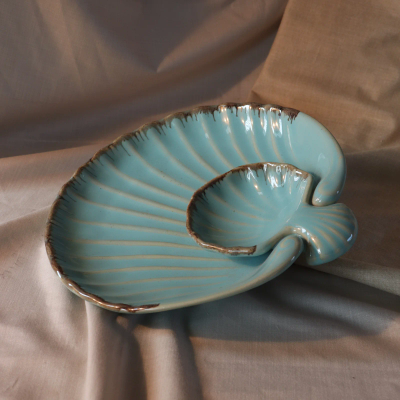 Azure Tide ceramic Shell Platter