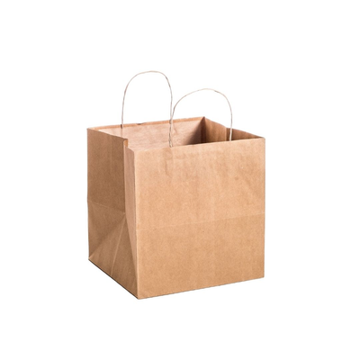 Brown Kraft Paper Basket Bag with Twisted Paper Handle