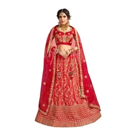 Ethnic Satin Silk Embroidered Lehenga