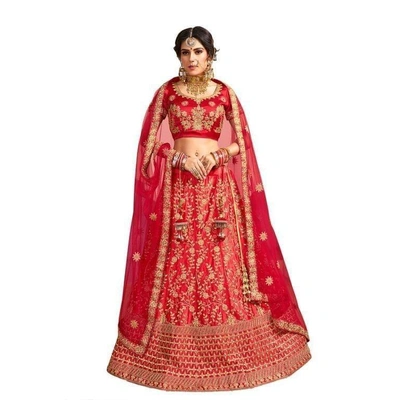 Ethnic Satin Silk Embroidered Lehenga