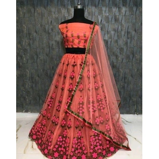 Fabulous Embroidered Soft Net Lehenga