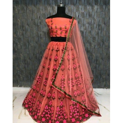 Fabulous Embroidered Soft Net Lehenga