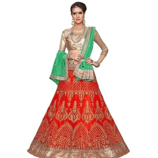 Ethnic Net Embroidered Lehenga