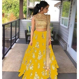 Stylish Partywear Silk Lehenga