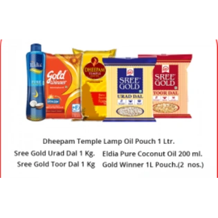 Gold Winner Essentials Bundle - Sunflower Oil, Dal Combo, Coconut Oil, and Lamp Oil