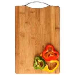 RD MALL Non-Slip Antibacterial Surface Wooden Bamboo Chopping Board Fruits & Vegitables Cutting Board with Aluminium Handles for Kitchen