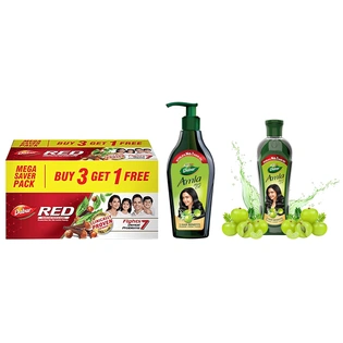 Dabur Red Paste - India's No.1 Ayurvedic Paste,600g (150gm*4) & Dabur Amla Hair Oil - for Strong, Long and Thick hair - 550 ml & Fujifilm Instax Mini Comic Film (Multicolor, Pack of 10)