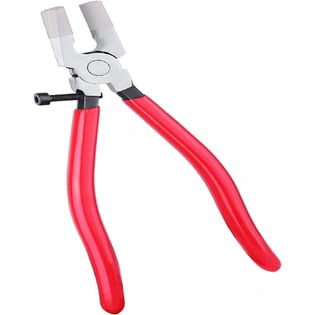 8 Inch Key Fob Pliers Attach Rubber Tips, Glass Running Plier for Key Fob Hardware Install and Stained Glass Work, with Adjustable Screw