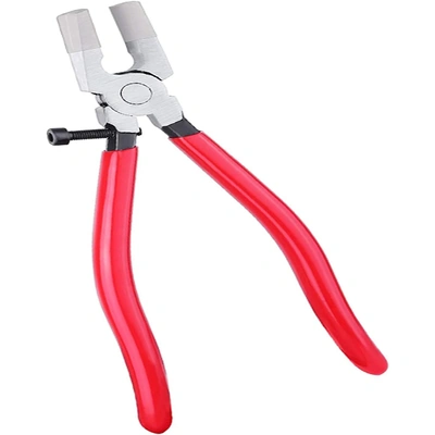 8 Inch Key Fob Pliers Attach Rubber Tips, Glass Running Plier for Key Fob Hardware Install and Stained Glass Work, with Adjustable Screw