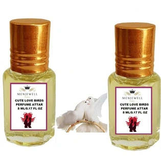 Menjewell Fragrance Love Birds For Men & Women 5ml (Combo Pack of 2 ) (Floral Attar, Woody Attar)