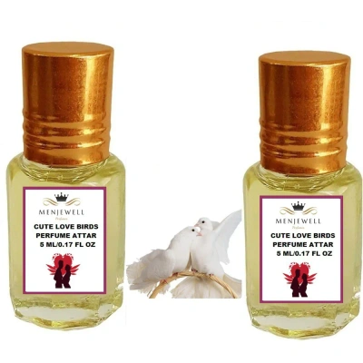 Menjewell Fragrance Love Birds For Men & Women 5ml (Combo Pack of 2 ) (Floral Attar, Woody Attar)