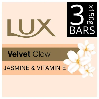 Lux Velvet Glow Jasmine & Vitamin E Soap 150 g (Pack of 3)