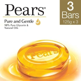 Pears Pure & Gentle Soap with Glycerin & Natural Oils 125 g (Pack of 3)