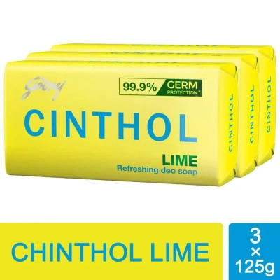 Cinthol Lime Refreshing Deo Soap 125 g (Pack of 3)