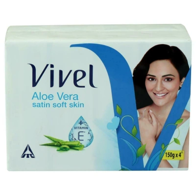 Vivel Aloe Vera Satin Soft Skin Soap 150 g (Pack of 4)