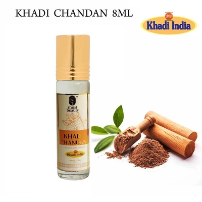 Khadi India Mustbeauty co Chandan Attar Perfume|Extra Long Lasting Fragrance|Premium attar Perfume -8ml