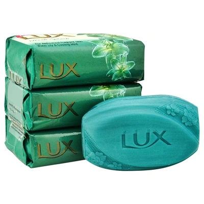 Lux Fresh Splash Bar Soap with Cooling Mint & Water Lily 150 g (Pack of 3)