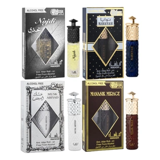 MANASIK Glacier, Kasturi, Full And Dear Aqd Floral Attar (Pack Of 4)