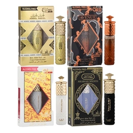 MANASIK Glacier, Kasturi, Lailat Al Khamis And Khail Malaki Aqd Floral Attar (Pack Of 4)