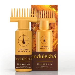 Indulekha Bringha, Ayurvedic Hair Oil, 50ml, for Hair Fall Control, with Amla & Coconut Oil, with Comb Applicator