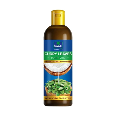 Parachute Advansed Curry Leaves Hair Oil for Hair Fall and Greying Control - With Natural Coconut Oil & Vitamin E - 200ml