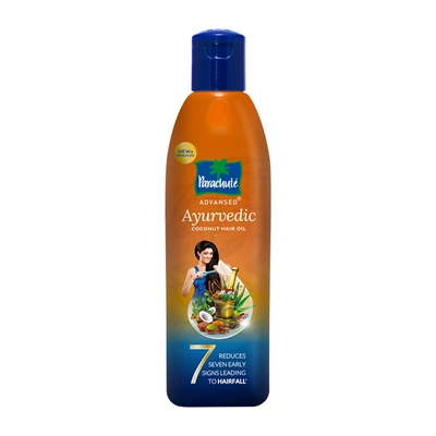 Parachute Advansed Ayurvedic Coconut Hair Oil With Neem, Amla, Bhringraj & 22 Natural Herbs | Reduces Dandruff, Thinning & Prevents Hairfall | 190ml